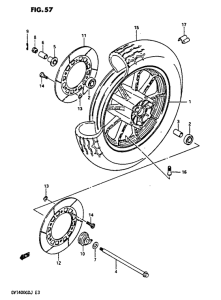 GV1400 Front wheel gv1400gdg / gtg f.no.103765- / gcg / m...