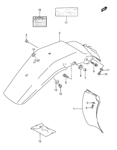 DR350 Rear fender - label