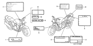 CB1000F Лейбл предостережения