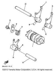 TY350S Shift cam - fork