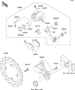 EX650 Задний тормоз
