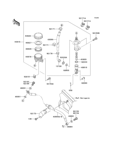 KLE650 Задний торм цилиндр