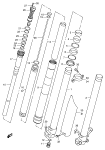 RM250 Передняя вилка