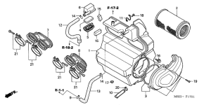 CB600F Воздухоочиститель
