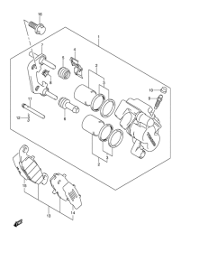 DL650 Передний суппорт