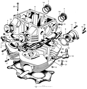 SL350 Cam case + cylinder head