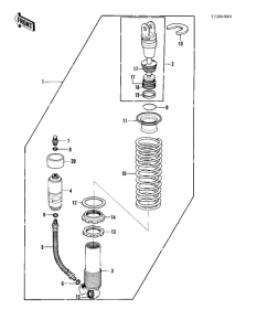 KX420 Абсорбер удавный в сборе задний