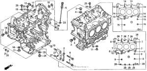 GL1500CT Блок цилиндров