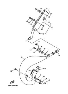 YZ125 YZ125M Выхлоп