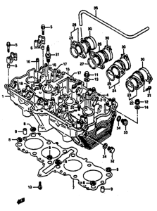 GSX-R1100 Головка цилиндров