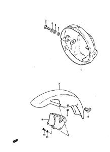 GS450 Headlamp housing - front fender