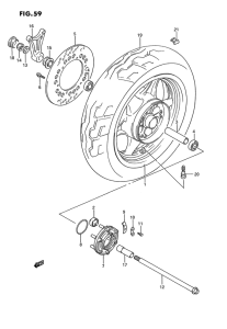 GSX1100 Rear wheel complete assy