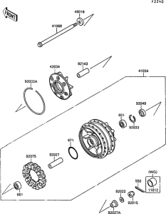 VN1500 Задняя ступица колеса