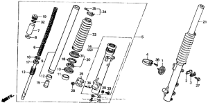 XL600V Передняя вилка
