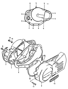 TS125 Crankcase cover ass`y  (v