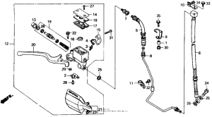 XL600V Передний главный тормозной цилиндр