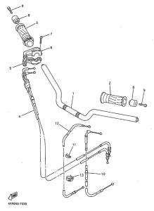 FZS600 Steering handle. cable