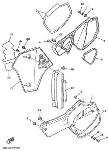 YZ80 Side cover  /  oil tank