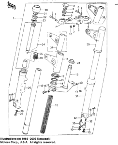 KZ400 Вилка передней оси