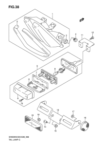 SV650 Задний комбинированный сигнал