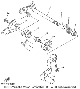 YZ125L1 Вал переключения