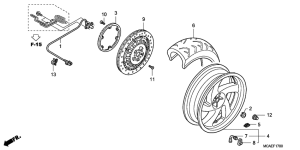 GL1800 (ABS) Rear wheel complete assy