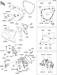 EJ650 Левая крышка двигателя