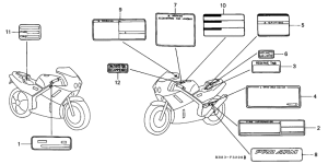 VFR400R Лейбл предостережения