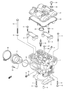 DL1000 Задняя головка цилиндров