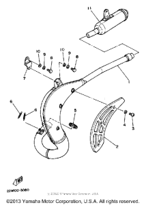 YZ80K Выхлопная система