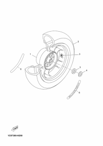YP250R Rear wheel complete assy