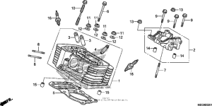 VT750C2B Задняя головка цилиндров