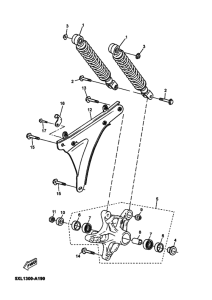 YP125E Задний рычаг и подвеска