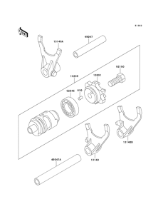 KX500 Переключение / вилка переключения