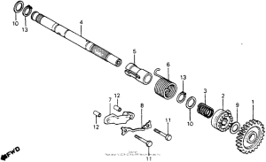 CR125R Kick starter spindle 82