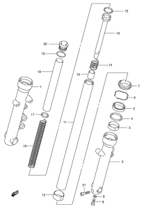 VL125 Демпфер передней вилки