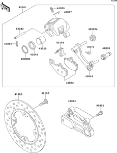 ZX900 Задний тормоз
