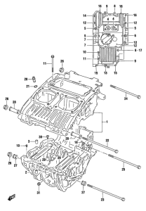 GS500 Картер двигателя