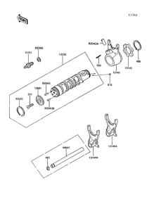 Z550 Валы и вилки переключения передач