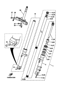 XT660X 25KW Вилка передней оси