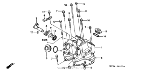 XR400R Крышка головки цилиндров