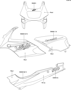 EX500 Decals(red)(ex500-d3)