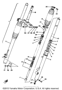 YZ125H Передняя вилка