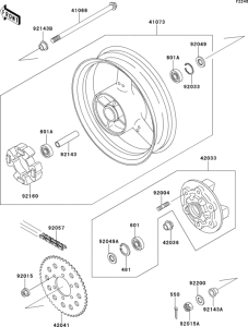 ZX750 Задняя ступица колеса