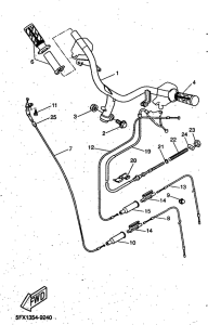 CW50RSP Steering handle. cable