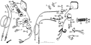 XL350R Control levers + switches + cables