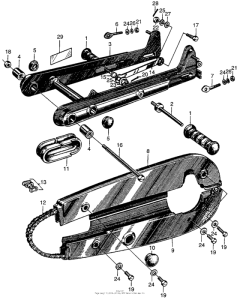 CM91 Swingarm + chain case