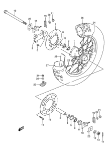 RM80 Rear wheel complete assy