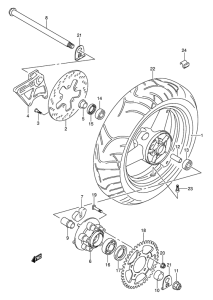 GSF650 (ABS) Rear wheel complete assy