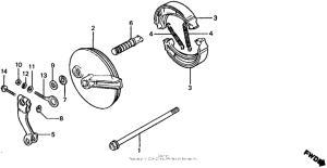 CR60R Задний тормоз